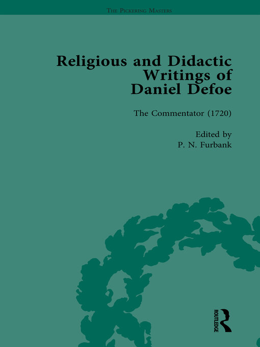 Title details for Religious and Didactic Writings of Daniel Defoe, Part II vol 9 by P N Furbank - Available